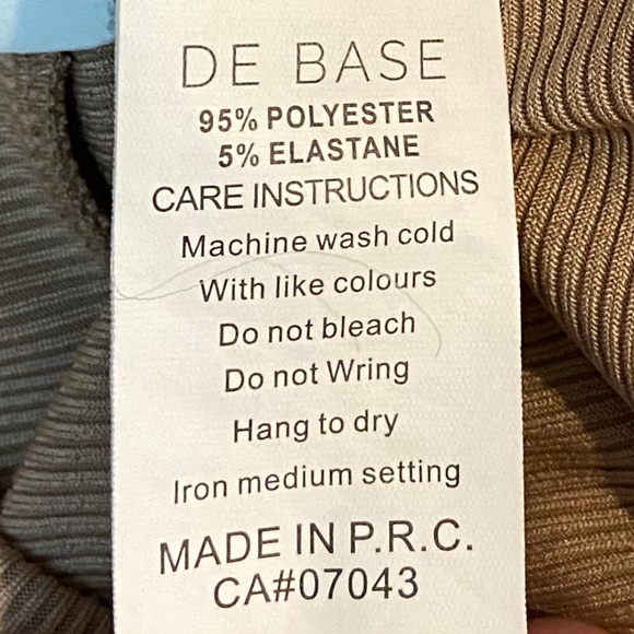 DE BASE Long Sleeve Mocha Ribbed Bodysuit - Picture 5 of 5